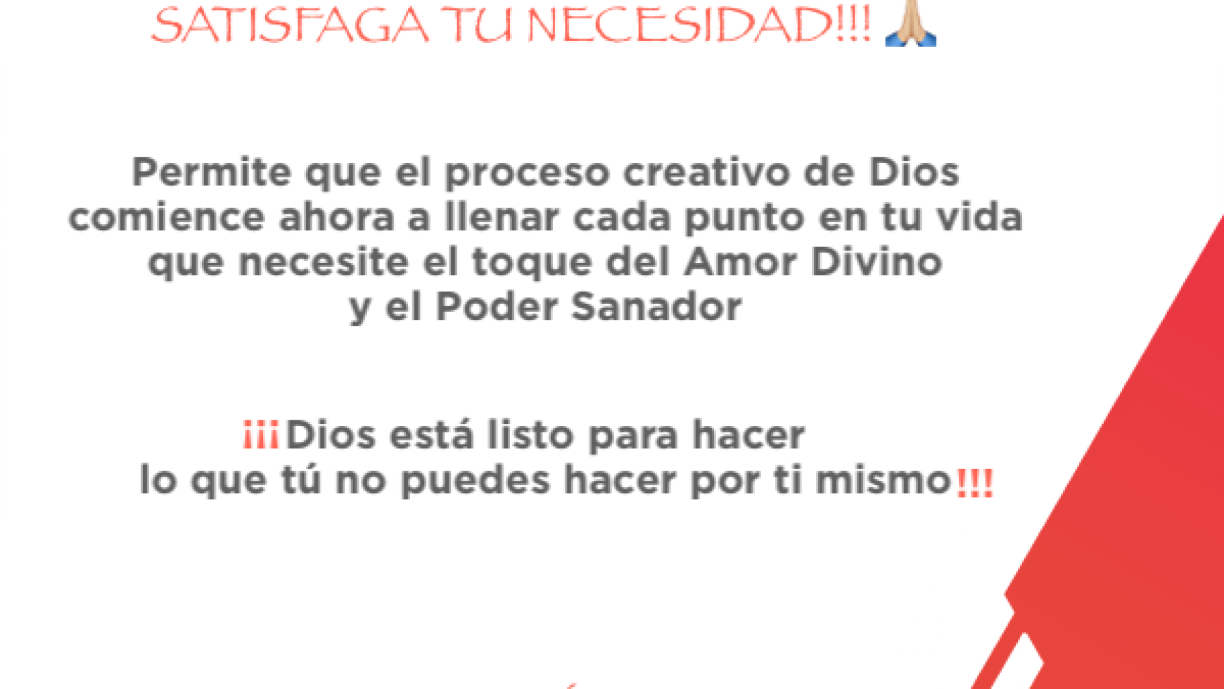 ?? ¡¡¡DEJA IR, Y PERMITE QUE DIOS SATISFAGA TU NECESIDAD!!! ??