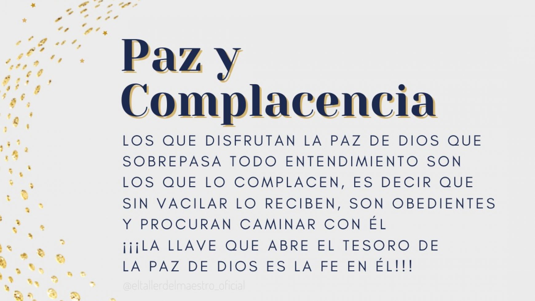 PAZ Y COMPLACENCIA