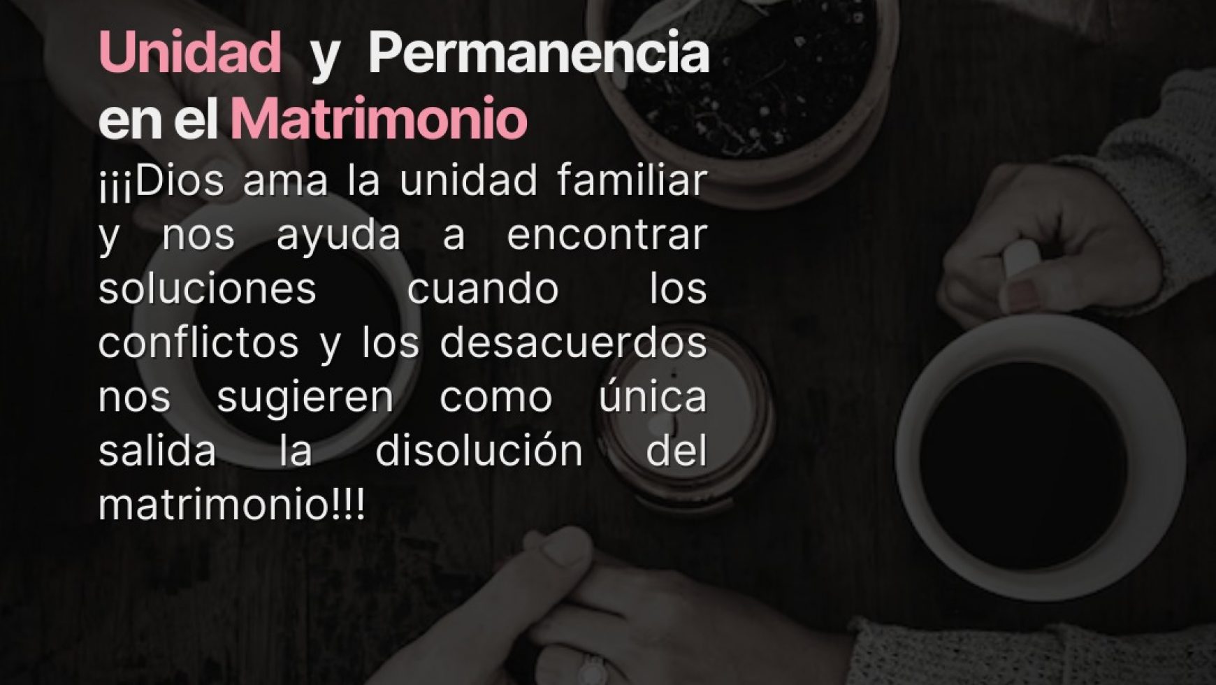 <strong>⚤ </strong>UNIDAD Y PERMANENCIA EN EL MATRIMONIO <strong>⚤</strong>