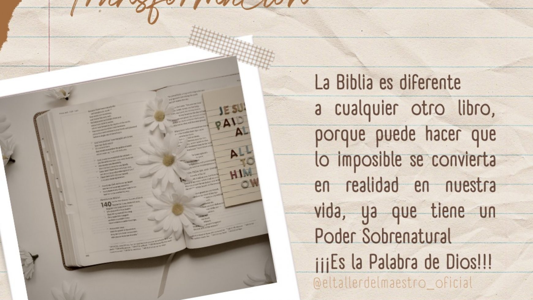 BIBLIA & TRANSFORMACIÓN