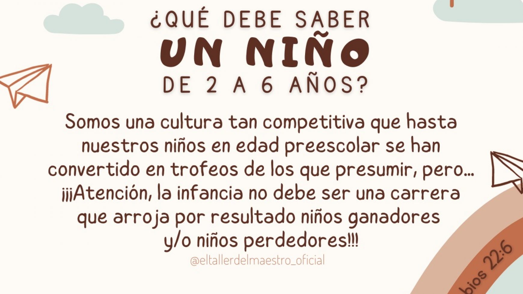 🤷🏻 ¿QUÉ DEBE SABER UN NIÑO DE 2 A 6 AÑOS? 🤷🏻