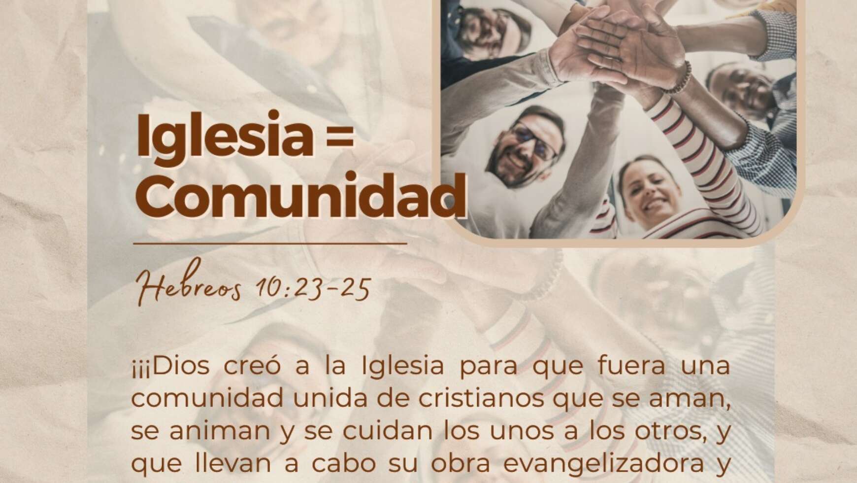 IGLESIA = COMUNIDAD